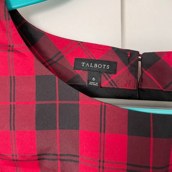 Talbots red and black Christmas peplum top size 6 - Picture 2 of 4